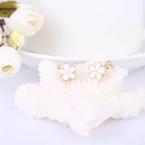 Jio -Boucles D'oreilles À Clip Sans Allergie Pour Enfants,Jolie Fleur,Rose,Blanc,Piercing,Mode,Nouvelle Arrivée