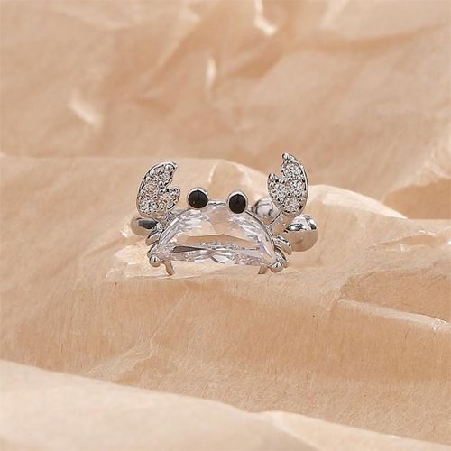 Réinitialisation D'oreille En Forme De Crabe De Dessin Pour Femme,Boucles D'oreilles En Perles Chimdivers,Mancommuniste D'oreille En Crabe,Sans Piercing,Style Prairie