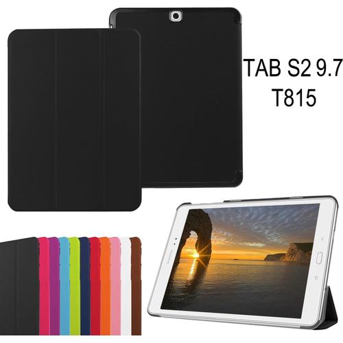 Coque Samsung Galaxy Tab S2 9.7 Pouces, Pu Cuir Smart Case, Avec Smart Cover Avec Veille/Réveil Automatique, Pour Galaxy Tab S2 Tablet 9.7 Inch Sm-T810 T815 T813 Noir