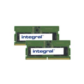 Integral - DDR5 - kit - 16 Go: 2 x 8 Go - SO DIMM 262 broches - 4800 MHz / PC5-38400 - CL40 - 1.1 V - mémoire sans tampon - non ECC