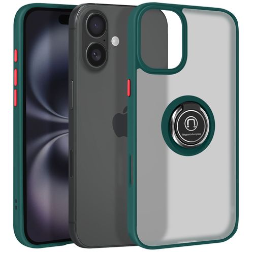 Coque Pour Iphone 16 Plus Bague Métallique Support Vidéo Vert