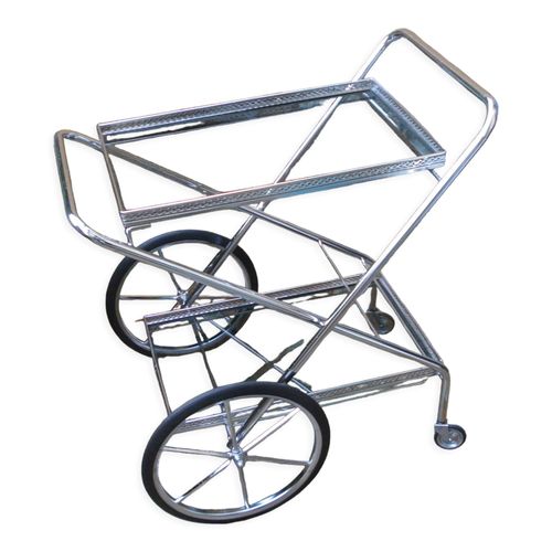Desserte Roulante Pliante Vintage 1970 Argent