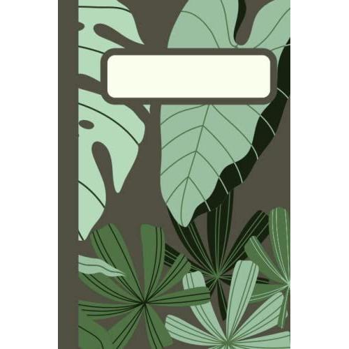 Travel Journal 6x9: Leaf Pattern- Green