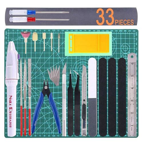 33 Pieces Modeleur Outils Essentiels Artisanat Ensemble Passe-Temps Construction Trousse A Outils Pour Jouet Modele Construction 33 Pieces Outils De Modélisation