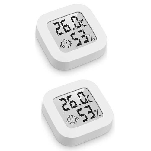 Thermomètre Hygrometre Intérieur, 2pcs Mini Lcd Thermomètre Hygromètre  Interieur Termometre