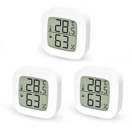 Mini thermomètre hygromètre d'intérieur 3pcs, thermomètre hygromètre  numérique, indicateur de température et d'humidité de précision-rose