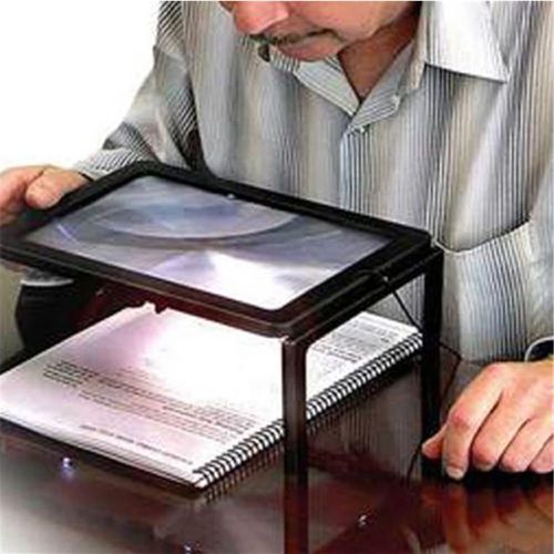 Loupe de lecture pleine page Loupe cadeau lumiere LED pleine page loupe de support pliant en trois dimensions