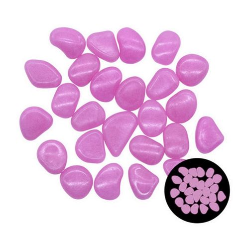 100/Pcs Couleur Cailloux Lumineux Villa Jardinage Fish Tank Aménagement Paysager Cailloux Pierres Lumineuses Artificielles, Rose Rouge