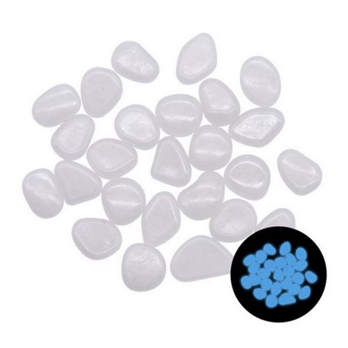 100/Pcs Couleur Cailloux Lumineux Villa Jardinage Fish Tank Aménagement Paysager Cailloux Pierres Lumineuses Artificielles, Blanc