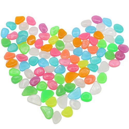 100/Pcs Couleur Galets Lumineux Villa Jardinage Aquarium Aménagement Paysager Galets Pierres Lumineuses Artificielles, Couleur