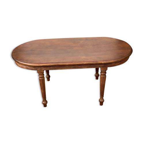 Table Basse Ovale Vintage En Chne Marron