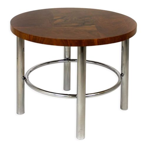 Table Ronde Restaure Du Bauhaus En Noyer Par Robert Slezak Annes 1930 Marron