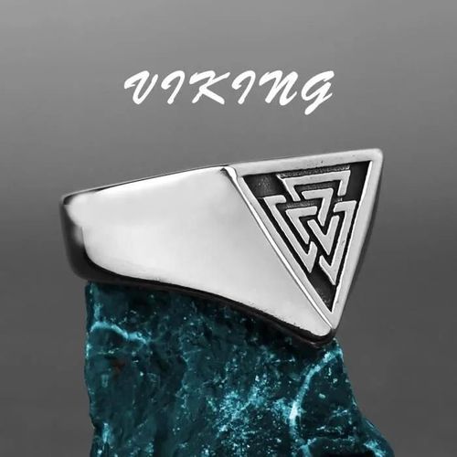 Hnsp Bague En Acier Inoxydable 316l Pour Hommes Boussole Viking Rune Signet Bijou De Doigt Accessoire Masculin Grand Szie 11 8