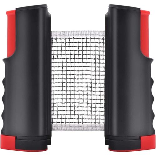 Filet De Tennis De Table Rétractable, Peut Être Fixé Sur N'importe Quel Bureau (Convient Aux Tables De Moins De 6 Pieds De Long Et Moins De 1,8 Pouces D'épaisseur), Rouge Noir