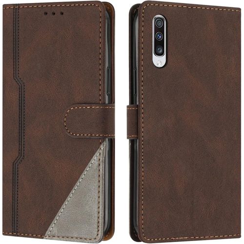 Coque Pour Samsung Galaxy A50/A50s/A30s, Housse Etui Portefeuille Cuir Multifonction, Fermeture Magntique Clapet [Fonction Support] Flip Case Compatible Avec Samsung A50/A50s/A30s (Marron)
