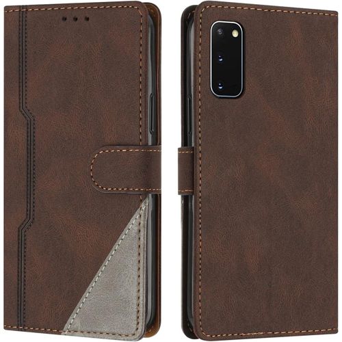 Coque Pour Samsung Galaxy S20, Housse Etui Portefeuille Cuir Multifonction, Fermeture Magntique Clapet Anti-Choc [Fonction Support] Flip Case Compatible Avec Samsung Galaxy S20 (Marron)