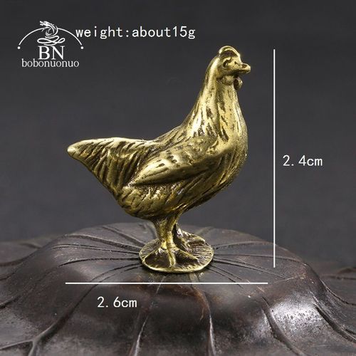 Figurine de poule en laiton massif,animal de compagnie de thé l'inventaire Auckland,collection d'artisanat jetable drôle,petit ornement de bureau,accessoires de décoration pour la - Type Hen 15g