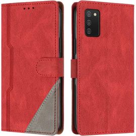 Coque Pour Samsung Galaxy A03s, Housse Etui Portefeuille Cuir Multifonction, Fermeture Magntique Clapet Anti-Choc [Fonction Support] Flip Case Compatible Avec Samsung Galaxy A03s (Rouge)