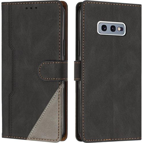 Coque Pour Samsung Galaxy S10e, Housse Etui Portefeuille Cuir Multifonction, Fermeture Magntique Clapet Anti-Choc [Fonction Support] Flip Case Compatible Avec Samsung Galaxy S10e (Noir)