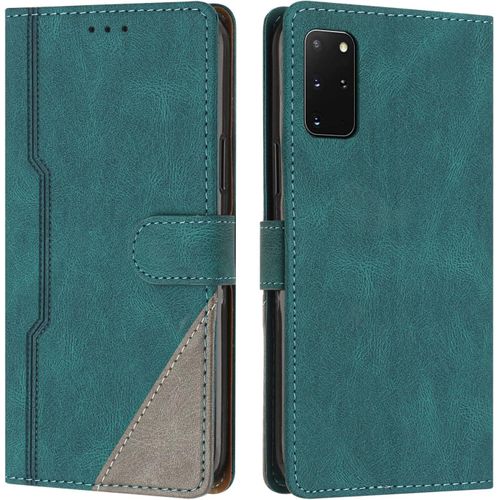 Coque Pour Samsung Galaxy S20 Plus / S20+, Housse Etui Portefeuille Cuir Multifonction, Fermeture Magntique Clapet [Fonction Support] Flip Case Compatible Avec Samsung S20 Plus/S20+ (Vert)
