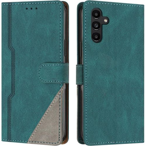 Coque Pour Samsung Galaxy A24 4g, Housse Etui Portefeuille Cuir Multifonction, Fermeture Magntique Clapet Anti-Choc [Fonction Support] Flip Case Compatible Avec Samsung A24 4g (Vert)
