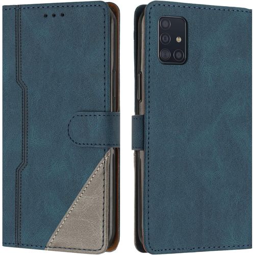 Coque Pour Samsung Galaxy A51 4g / M40s, Housse Etui Portefeuille Cuir Multifonction, Fermeture Magntique Clapet [Fonction Support] Flip Case Compatible Avec Samsung A51 4g/M40s (Bleu)