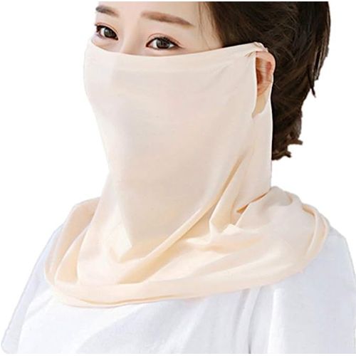 Masque Solaire De Protection Du Cou Pour Femme (Beige) Masque Facial De Protection Solaire Masque De Cou Monocouche Foulard De Protection D'été Léger Protection Uv