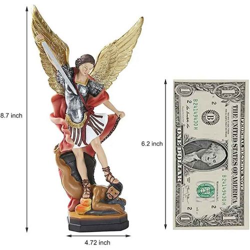 San Miguel Arcangel Statue,St Michel En Résine Bronzée,The Archange Raidiously Over Satan Collection,12.5in - Type A #B