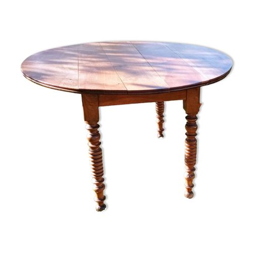 Table Ronde En Noyer Marron