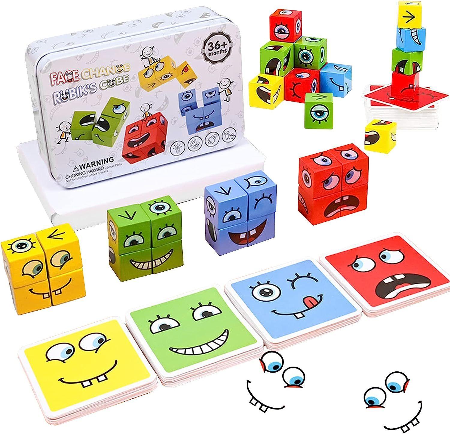 Cube Visage Changeant Blocs De Construction Jeu De Société Bois Puzzle  Montessori Expression Blocs En Bois Blocos Pour Enfants Enfants Jouets  Cadeau Du 1,35 €