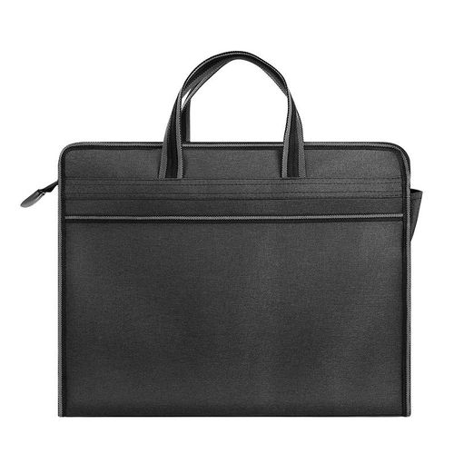 Porte Document B4 Sac à Main de Business Homme Serviette d'Affaire Commercial Sacoche Housse d'Ordinateur à Fermeture en Oxford Tissu à Carreaux Extensible Cartable de Document Durable