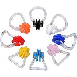 Pince Nez Natation 4 Pinces Pince-Nez En Silicone Avec Boîte Rangement Imperméable Réutilisable Protecteur Pince Nez Nager Pour Enfant Adulte Débutants Universels(Bleu Noir Blanc Rose