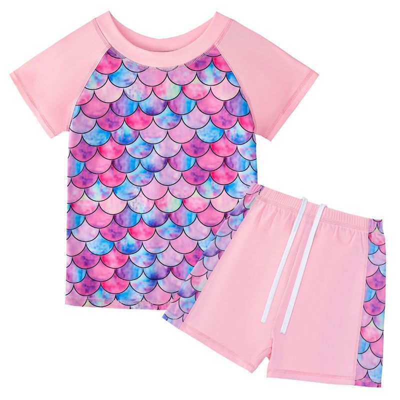 Maillot De Bain Natation Fille 1 Piece Sirène Plage Maillot De Bain Hawaïen Maillot De Bain Fille 5-6 Ans