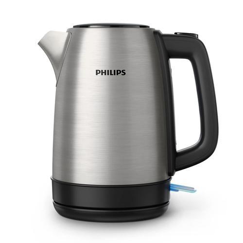 Philips Bouilloire Électrique - 1.7 L, Couvercle à Ressort et Voyant Lumineux, Inox, Socle 360° (HD9350/90) [Classe énergétique A+++]