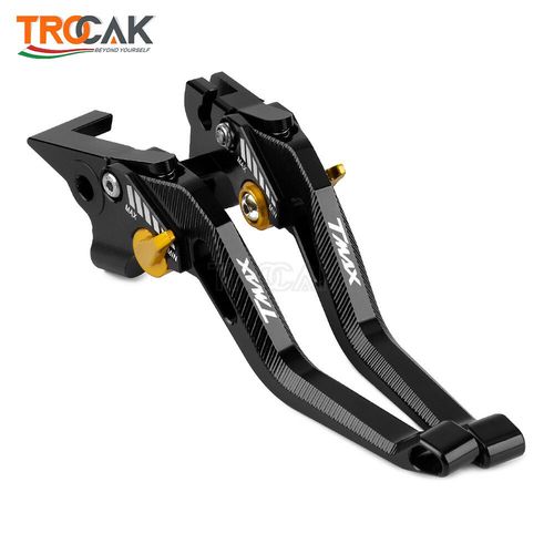 Leviers De Frein Et D'embrayage Réglables En Aluminium Cnc,Accessoires De Poignée Pour Moto Yamaha Tmax 530 Tprévention 530 Sx Dx Tmax 560 - Type Black Gold