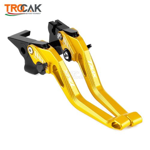 Leviers De Frein Et D'embrayage Réglables En Aluminium Cnc,Accessoires De Poignée Pour Moto Yamaha Tmax 530 Tprévention 530 Sx Dx Tmax 560 - Type Gold Black