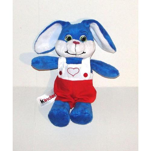 Peluche Lapin Kinder Brodé D'un Coeur Doudou Ferrero 22cm