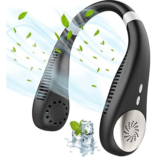 Ventilateur De Cou Portable Rechargeable USB-C – 5 Vitesses, Sans Lames, Silencieux (<36 DB) – Pour Sport, Voyage - 7