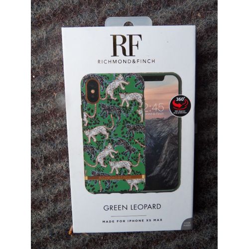 Coque Pour Iphone Xs Max Green Léopard/Ip65-408 -By Richmond & Finch-7350076896513