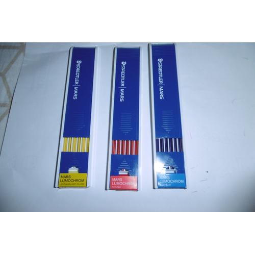 Étui De 12 Mines De Couleur Pour Porte Mines 2mm Rouge/Bleu/Jaune Staedtler Lot De 3