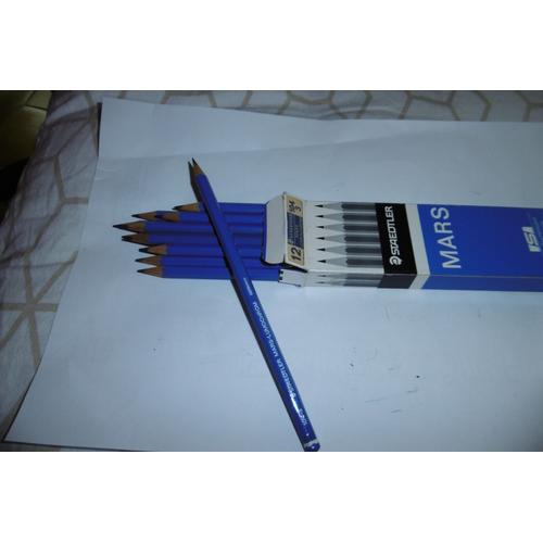 Crayons De  Couleur Bleu Mars Lumochrom Staedtler 104.3 Boite De 12