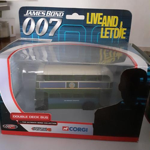 Voiture Collection Métal James Bond 007 Corgi Modèle Double Deck Bus Du Film «Live And Let Die».