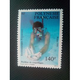 Timbre Polynesie Francaise Y T 332 Mode De Vie Polynésien,Pêcheur De Coquillages 1989 ( 020707 )
