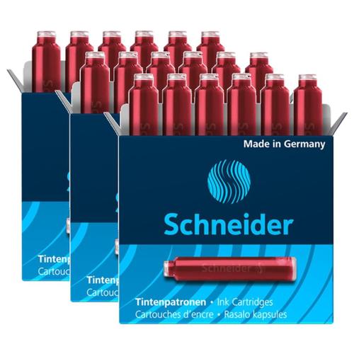 Schneider Lot De 3 Boîtes 6 Cartouches D'encre Rouge