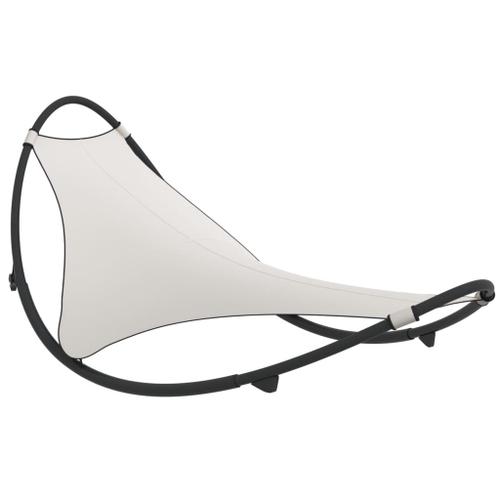 Transat Design Chaise Longue Bain De Soleil Lit De Jardin Terrasse Meuble D'extérieur À Bascule Avec Roues Acier Et Textilène Crème Helloshop26 02_0012961