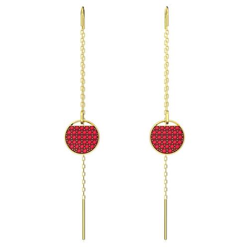 Pendants D'oreilles Ginger, Longues, Rouges, Placage De Ton Or