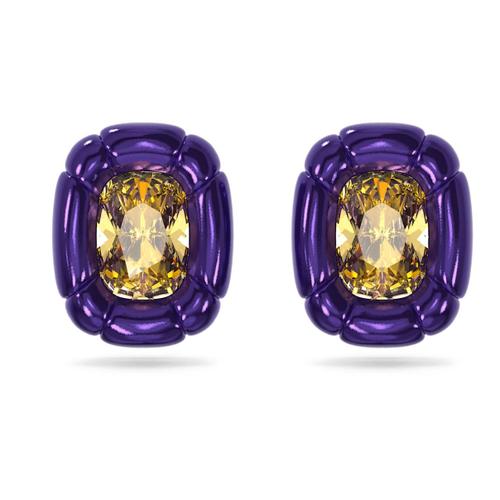 Boucles D'oreilles Clip Dulcis, Taille Coussin, Violet