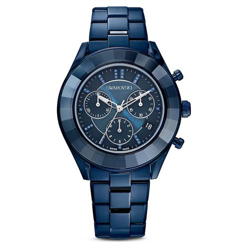 Montre Octea Lux Sport, Fabriqué En Suisse, Bracelet En Métal, Bleues, Finition Bleue