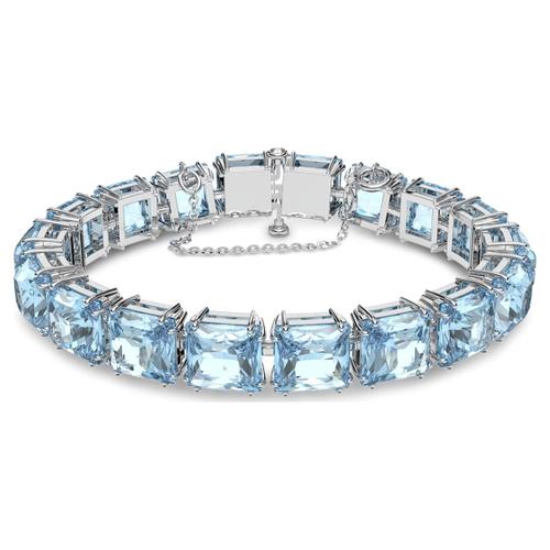 Bracelet Millenia, Taille Carré, Medium, Bleu, Métal Rhodié