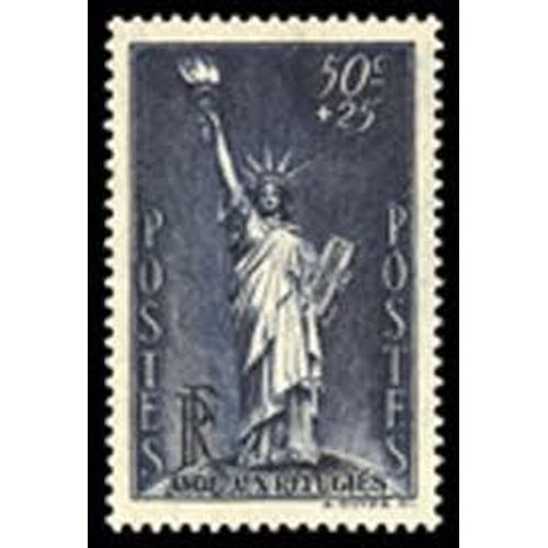 Statue De La Liberté Auguste Bartholdi Au Profit Des Réfugiés Politiques Année 1937 N° 352 Yvert Et Tellier Luxe